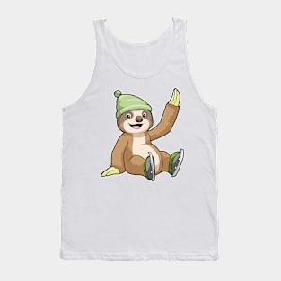 Sloth at Ice skating with Ice skates Tank Top